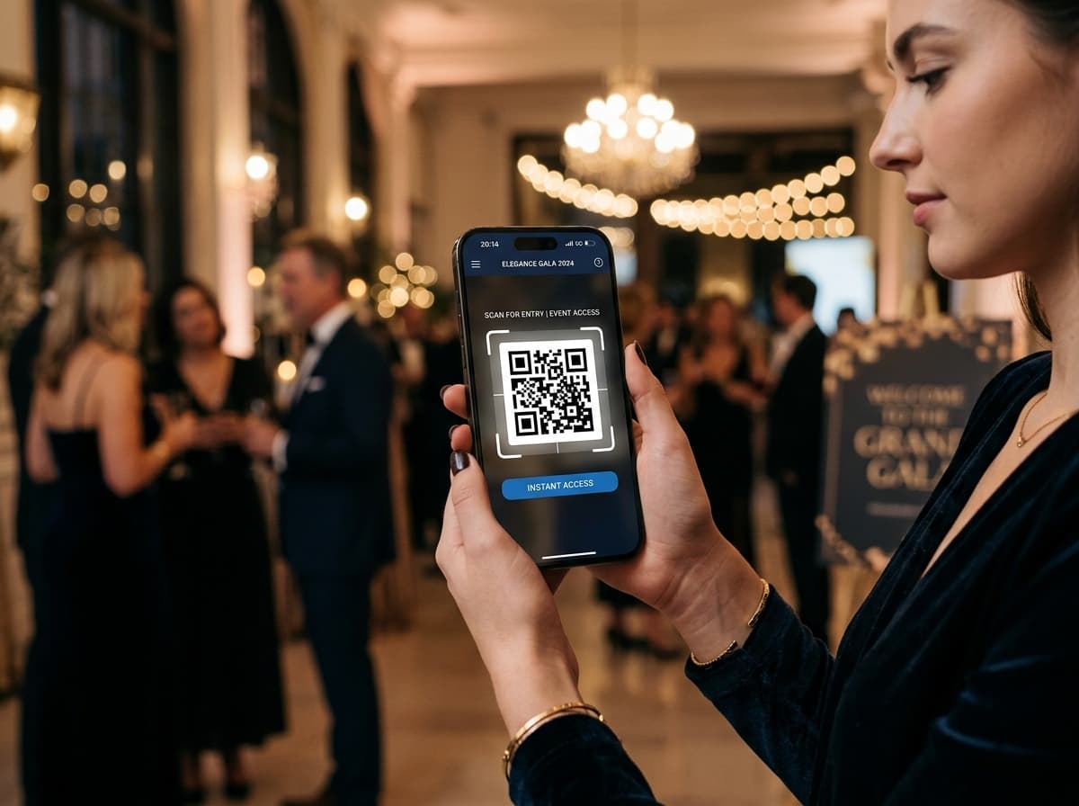 Attendee scanning booth QR code